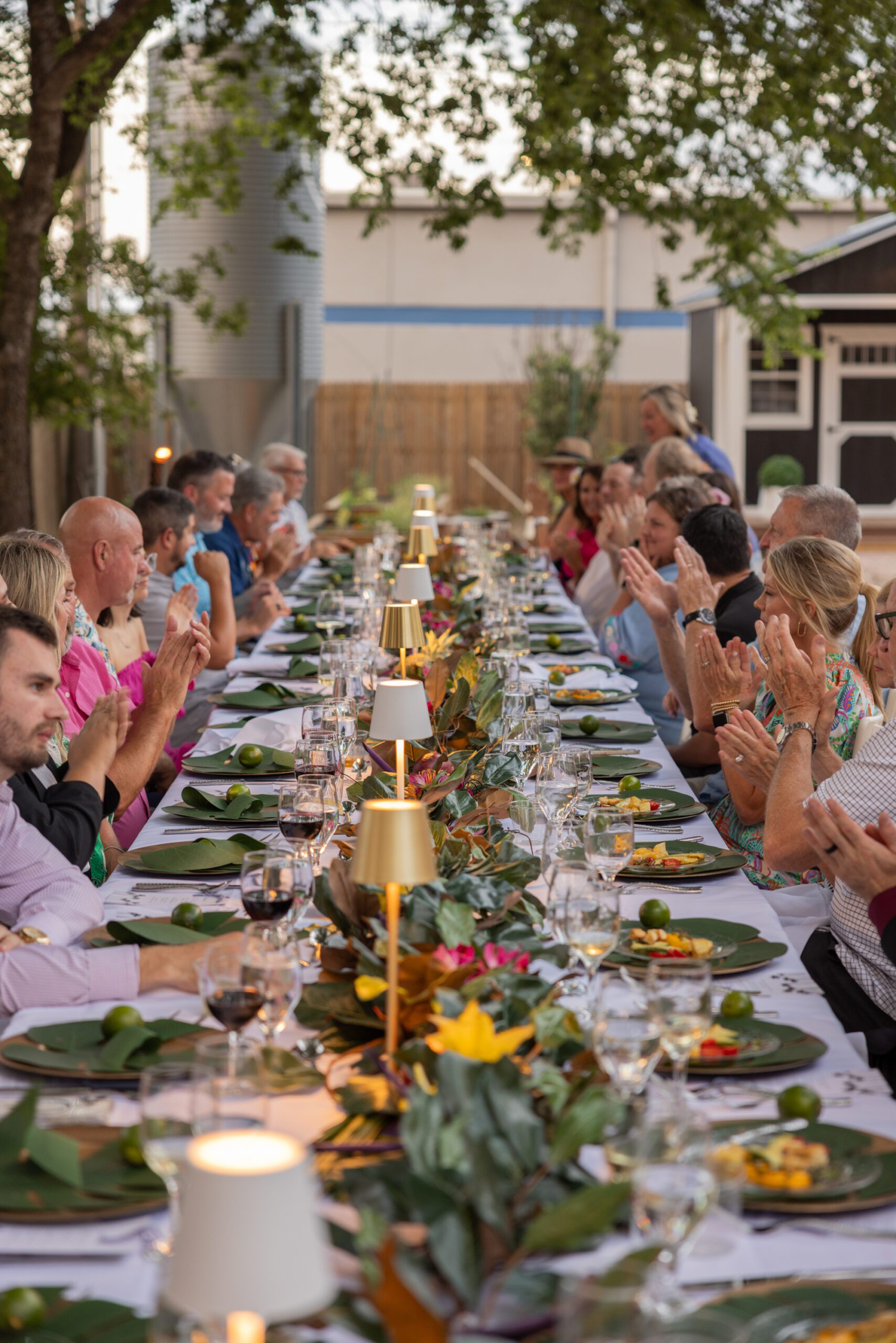 family style seating at charity event at outdoor event venue, The Studio at K|D in Tulsa OK